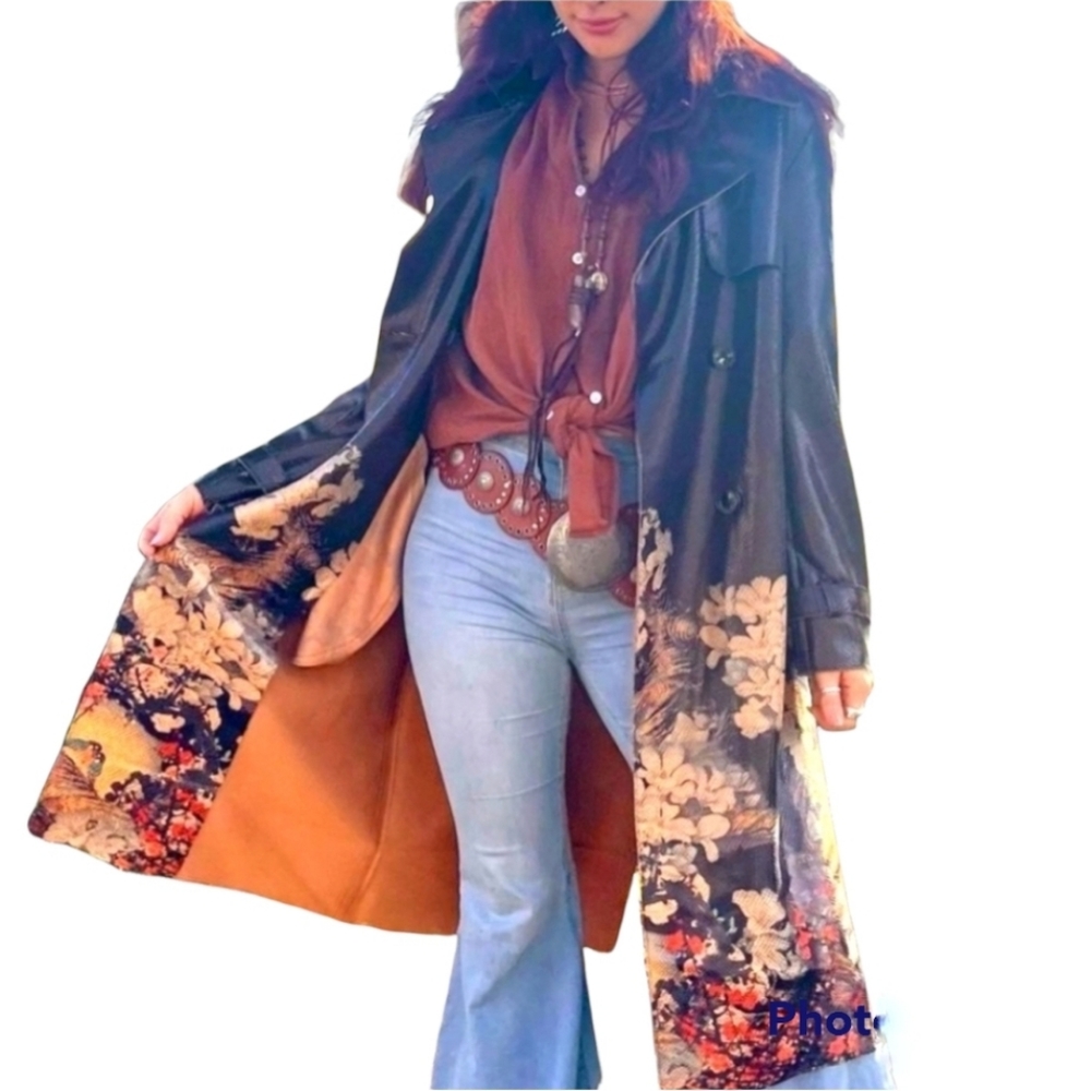 Paparazzi by Biz Snake Embossed Trench Coat, Japanese Print